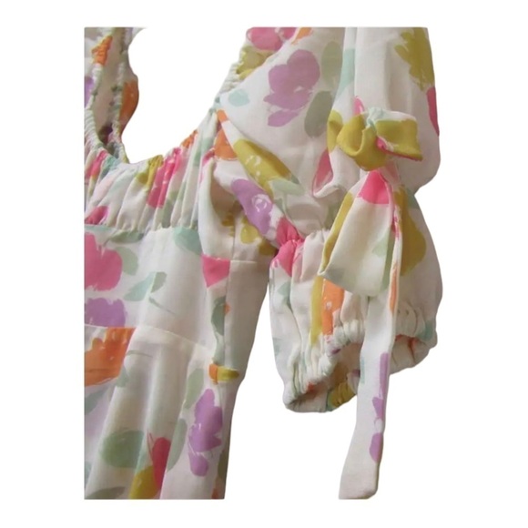 NWT FOR LOVE AND LEMONS FLL Petal Midi Dress High Slit Asymmetric Small Easter - Picture 12 of 16